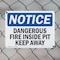 Signmission Dangerous Fire Inside Pit Keep Away OSHA Notice Sign, Plastic, 10in W x 7in L, 2PK OS-2PACK-NS-P-710-L-10929 - alternate 2